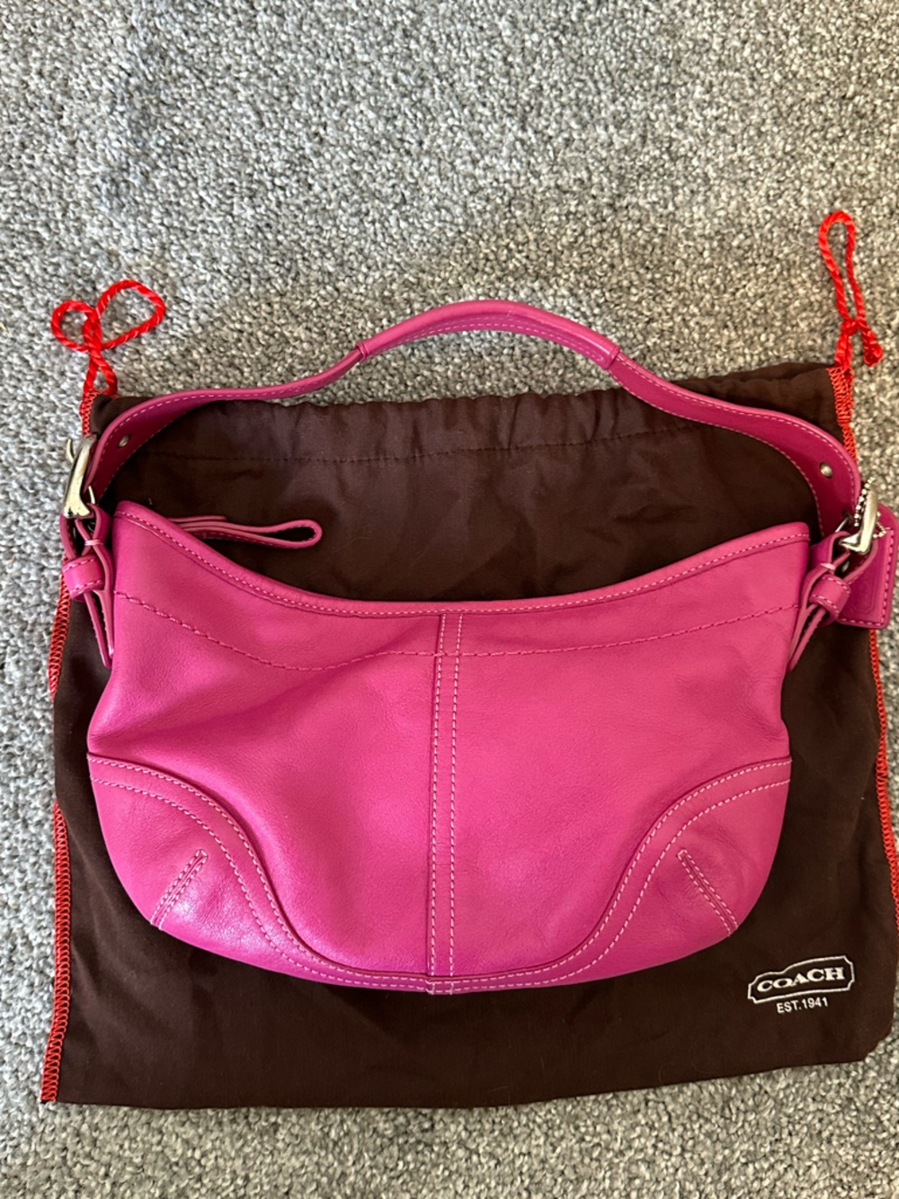 Vintage Y2K RARE Coach 9541 Soho Shoulder Bag, Pink Leather - Picture 14 of 15